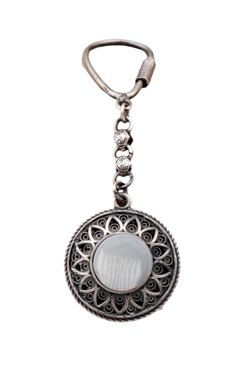 Moonlit Elegance 925 Sterling Silver Keychain